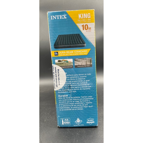 Intex Dura-Beam Standard King Single-High Camping Airbed 10in Blue 66168WL - Picture 4 of 5